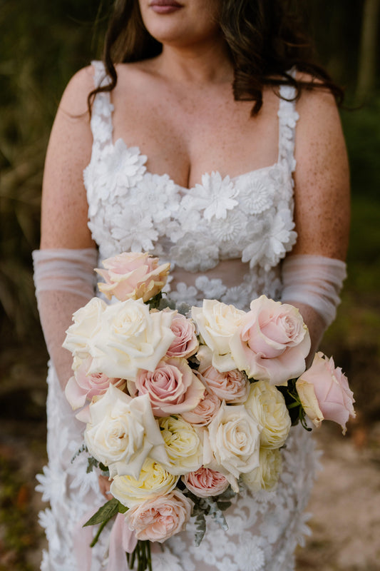 Soft pastel rose bridal bouquet