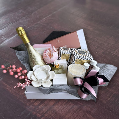 Luxe Pamper Hamper with Gold Prosecco, ECOYA Candle & Chocolates