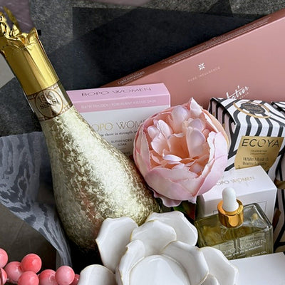Luxe Pamper Hamper with Gold Prosecco, ECOYA Candle & Chocolates