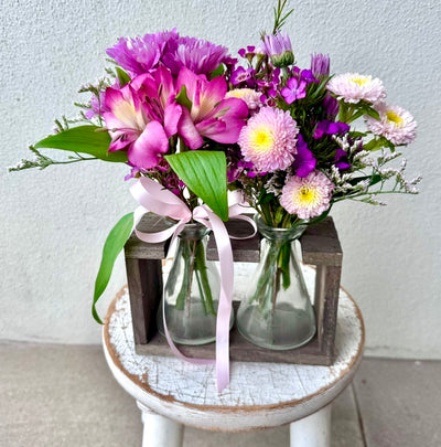 Pretty Pair Flower Crate