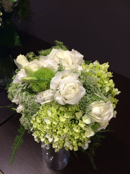 Event-ready white and green flowers for weddings and corporate events